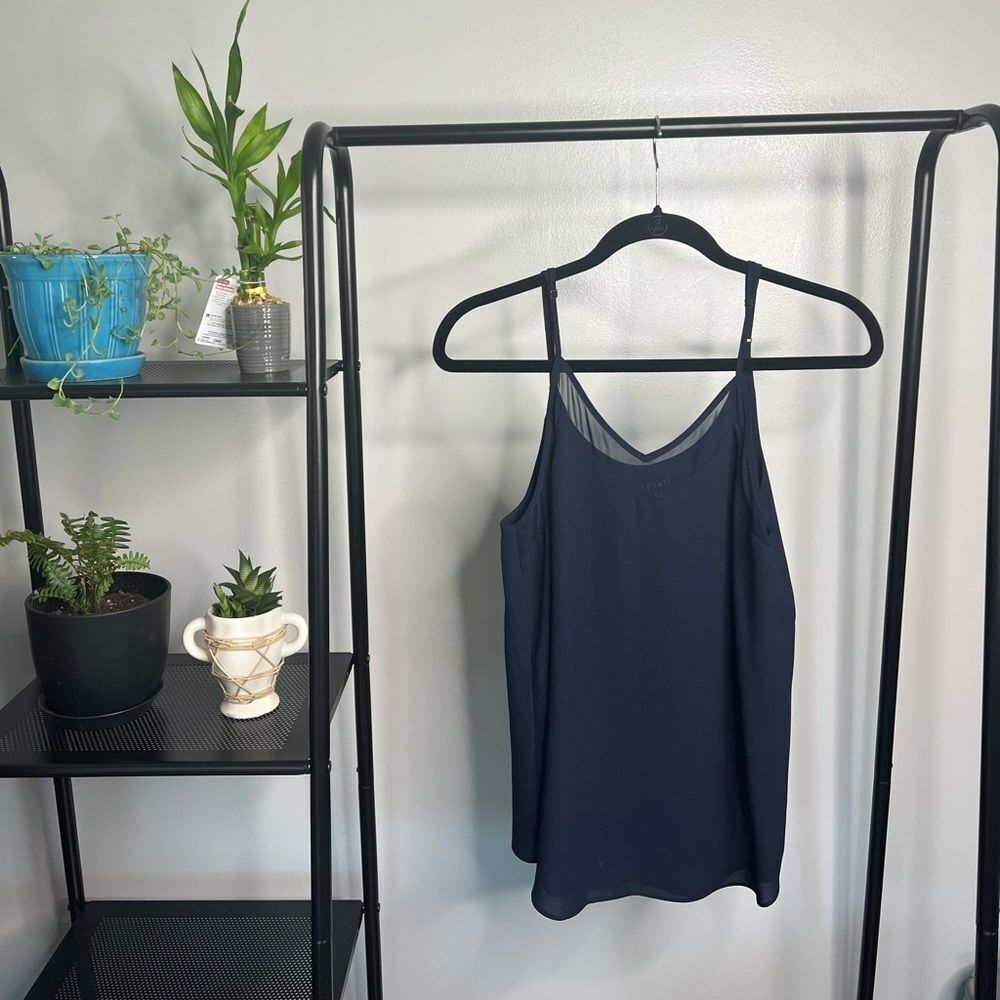 1. State Eimy V Neck Top in Navy